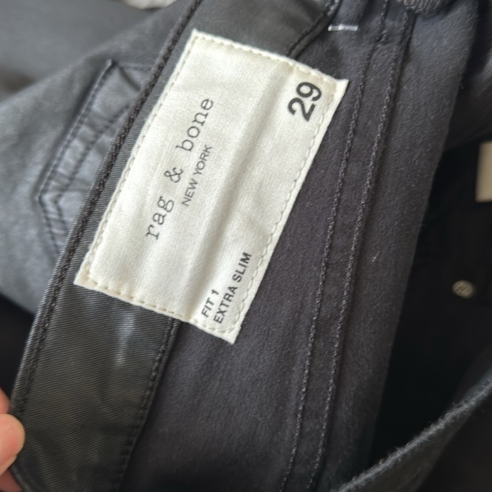 NWOT Rag and Bone Nina Coated Extra Slim Black Jeans SZ 29 - Picture 7 of 7